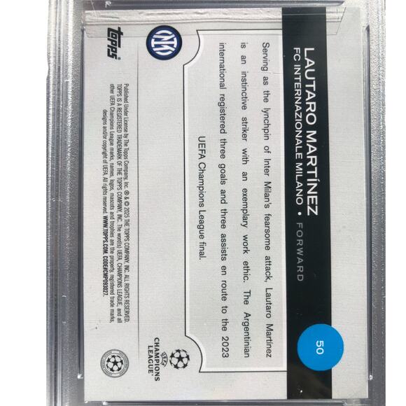 2024 Topps UCC Purple FlowFractor #50 Lautaro Martinez Inter Milan PSA 9 Pop 1 - Picture 5 of 5